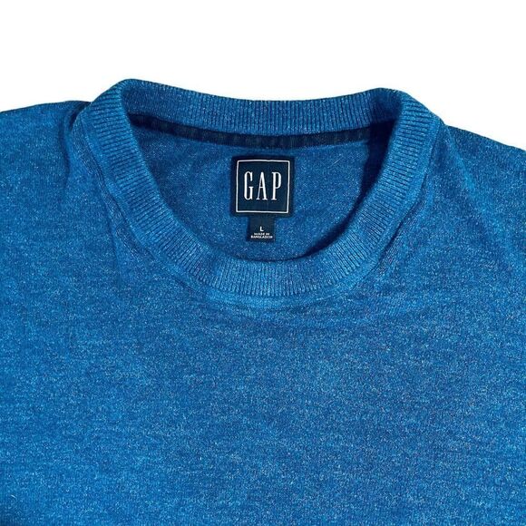 Blue Marl Cotton Crew Neck Sweater - Gap - Picture 2 of 5